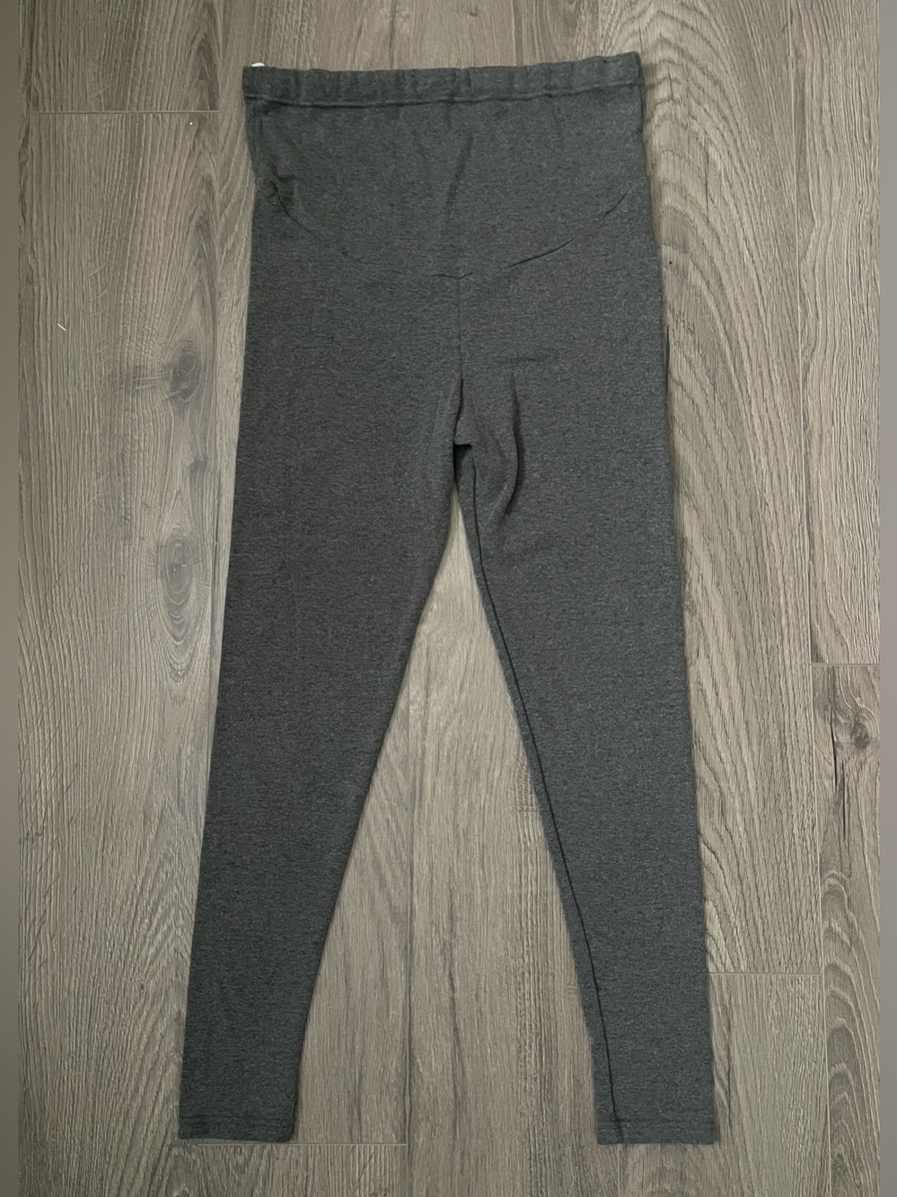 Maternity Women Leggings L Gray Elastic Belly Part Stretch Motherhood Pregnancy